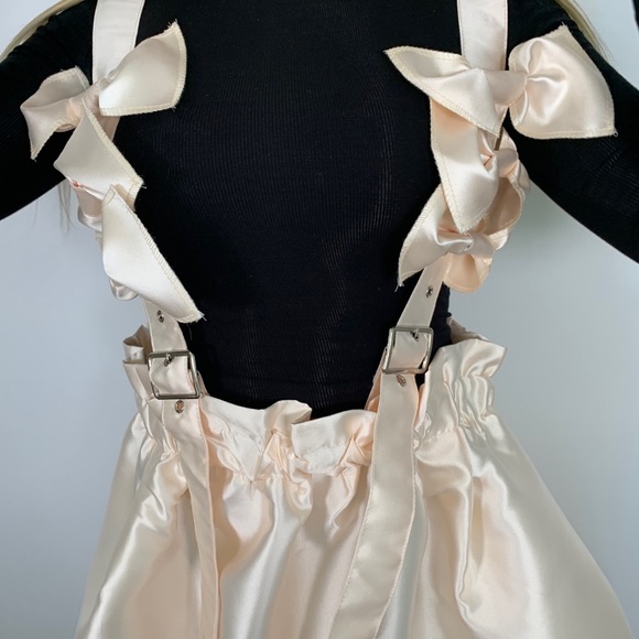 White dress bows /overalls stretchy waist - Picture 5 of 6